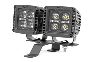 Jeep Wrangler Quad LED Light Kit - Rough Country - Cowl Mount | Spot - Black - '18-'23
